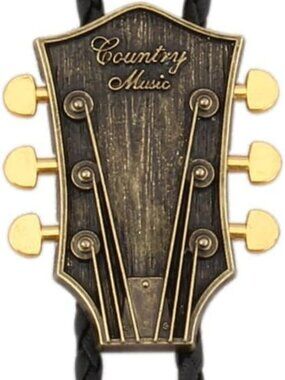 NEW Bolo Tie Music Guitar Leather Necktie Rope Cord Pendant Necklace Country